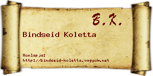 Bindseid Koletta névjegykártya